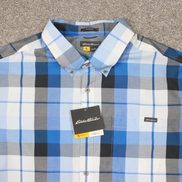 Eddie Bauer On the Go Shirt NWT Mens 2XL XXL Blue Travex FreeDry Classic Fit L/S - Picture 5 of 16